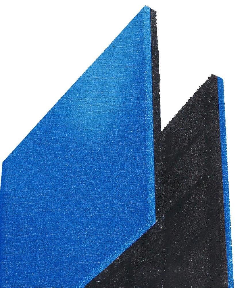 Piastrella in gomma 55 mm blu - 50x50 cm - incastro a maschio e femmina 6/7