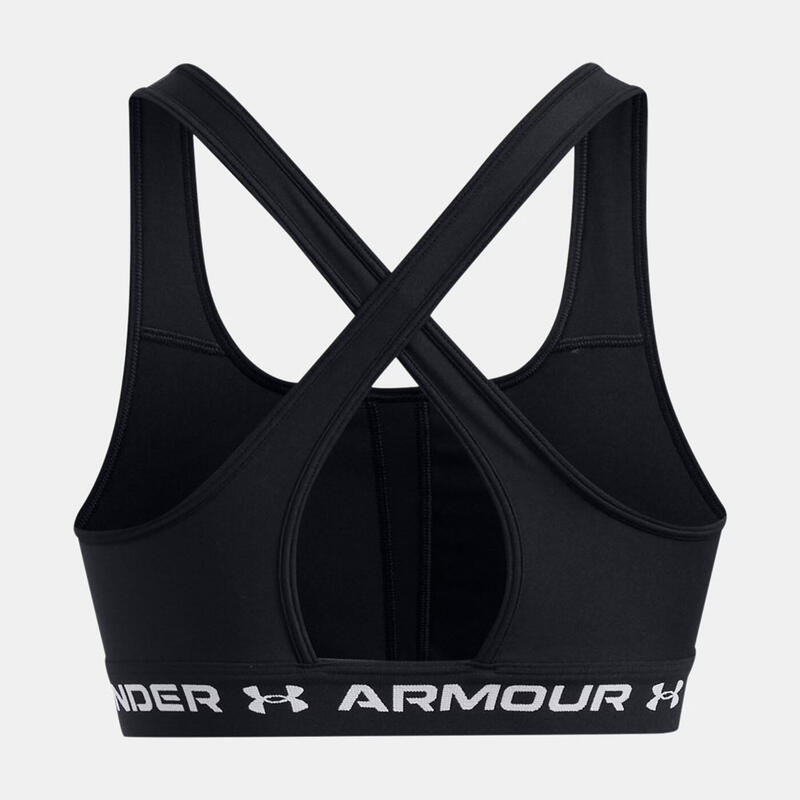Bustieră sport Under Armour® cu bretele încrucișate, susținere moderată Negru