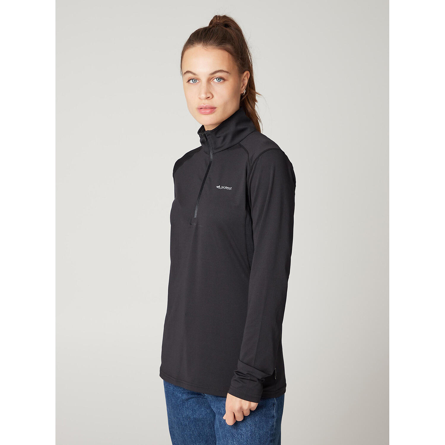 Damen Langarmshirt W PRTSENNA 1/4 ZIP TOP 3/5