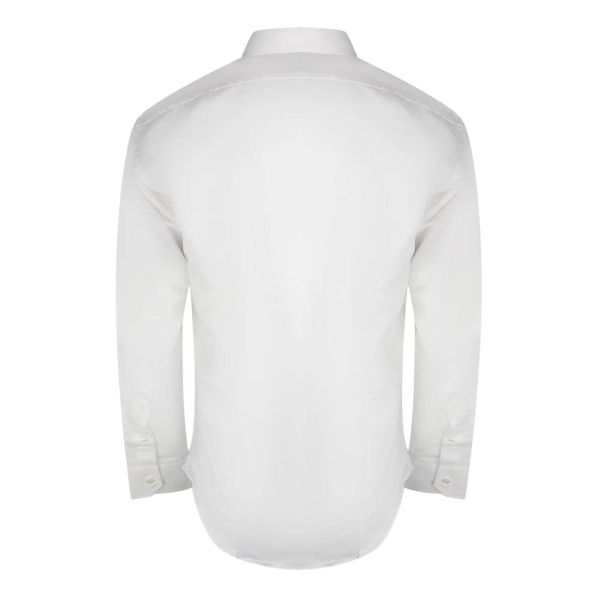 Mens Plain LongSleeved Shirt (White) 2/2