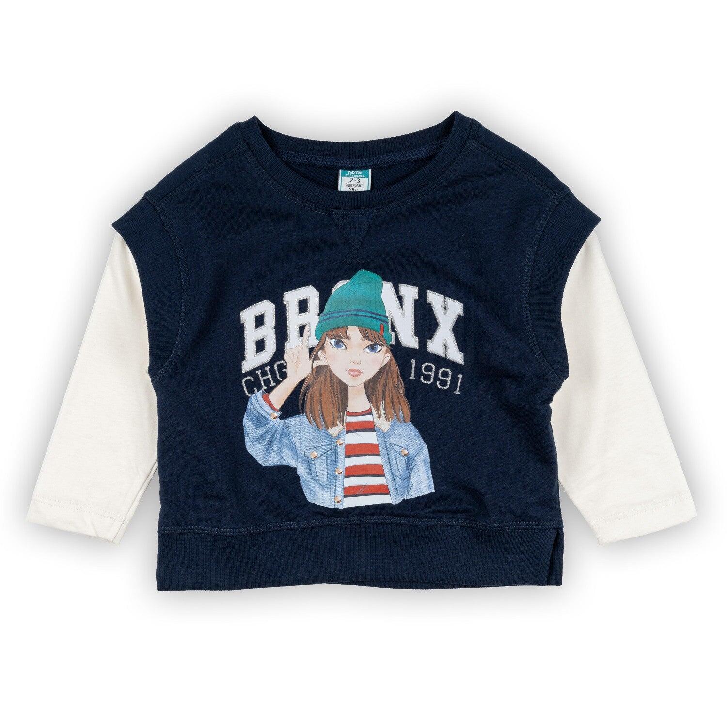 Camiseta azul marinho de manga comprida para 2/4