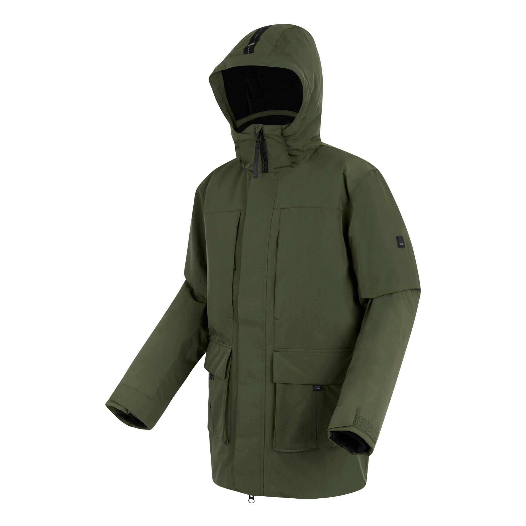 Veste Imperméable MARRON Homme (Vert Kaki Foncé / Noir) 3/5