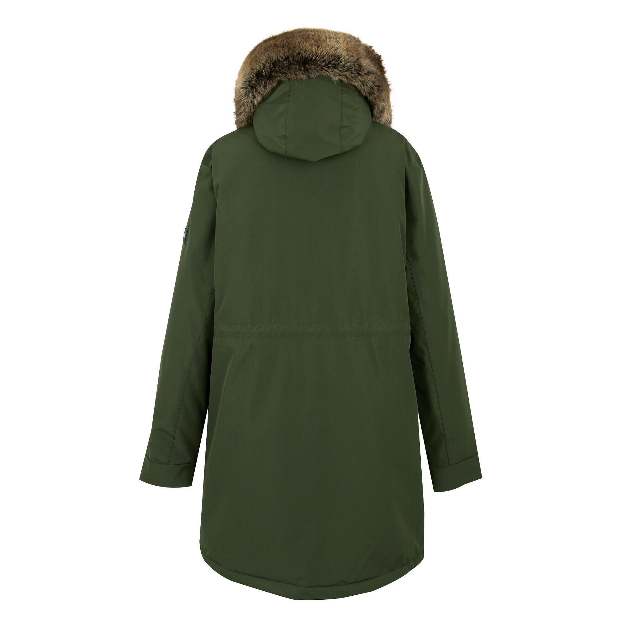 Chaqueta Impermeable Sabinka para Mujer Caqui Oscuro 2/5