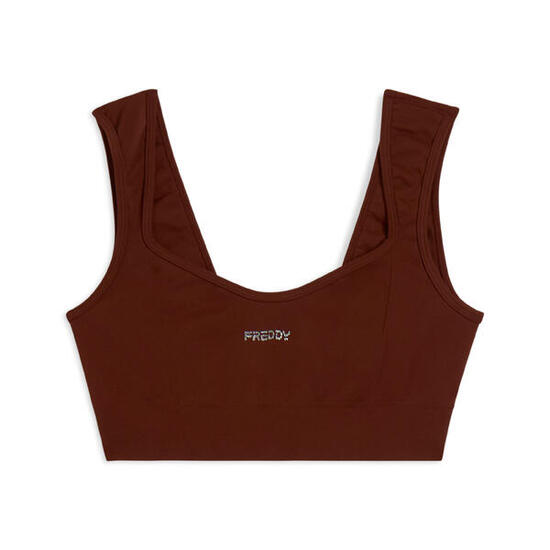 Top sportivo seamless con scollo a cuore e supporto leggero