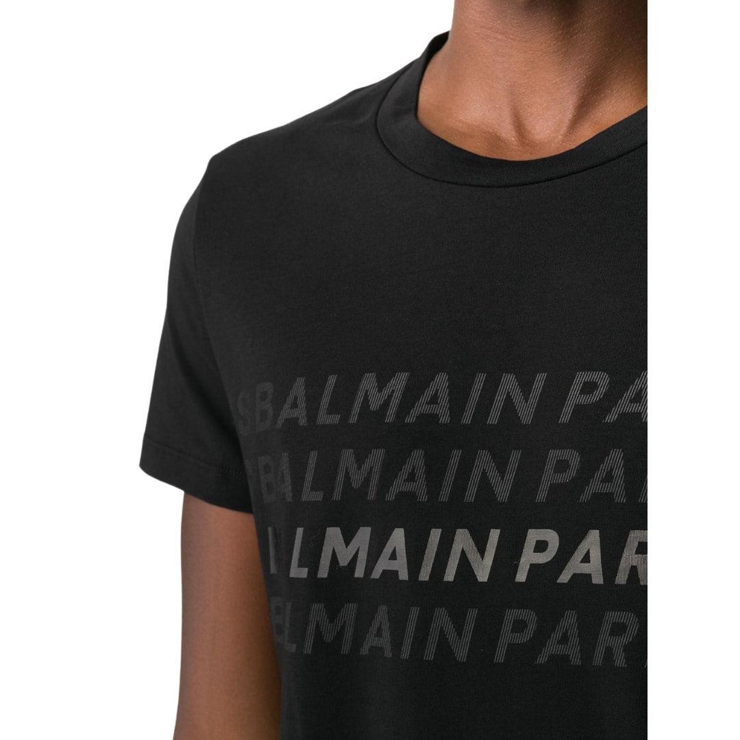 TShirt für Damen Unisex Herren Schwarz 3/4