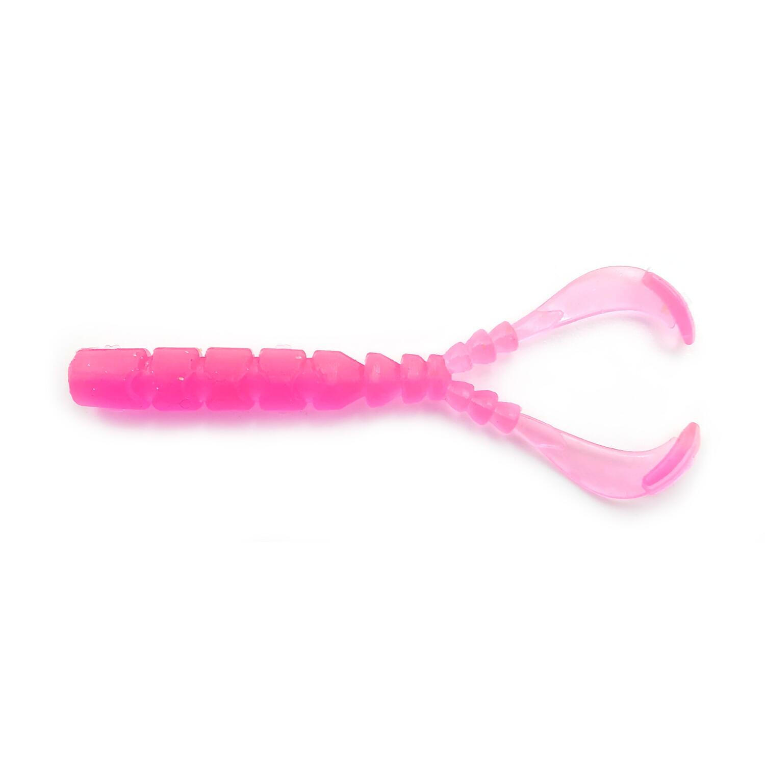 GRUB MUSTAD AJI MICRO CHIKI 4,3 CM UV CLEAR PINK, 12 BUC / PLIC
