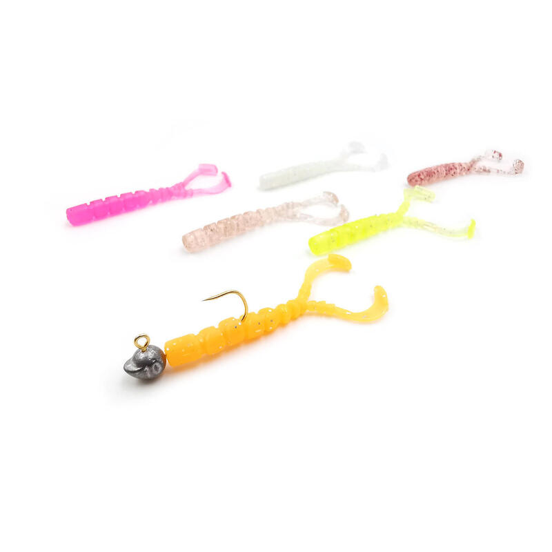 GRUB MUSTAD AJI MICRO CHIKI 4,3 CM CLEAR RAINBOW GLITTER, 12 BUC / PLIC