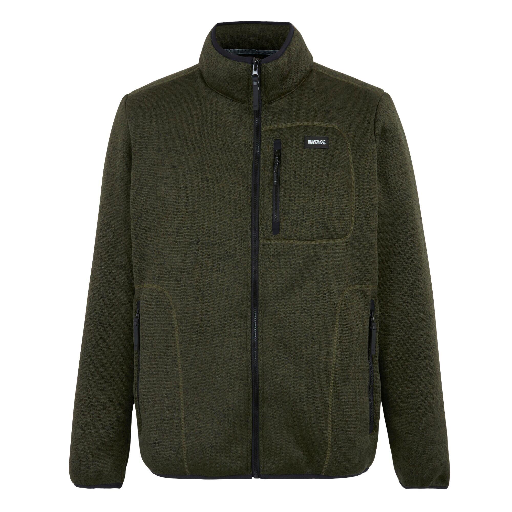 REGATTA Mens Barlee Marl Full Zip Fleece Jacket (Dark Khaki)