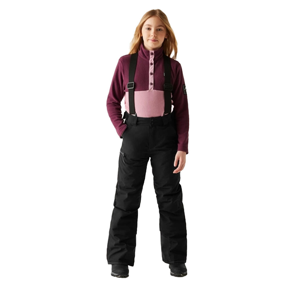 Calças de Ski impermeáveis Pow II para crianças e jovens (Preto) 4/5