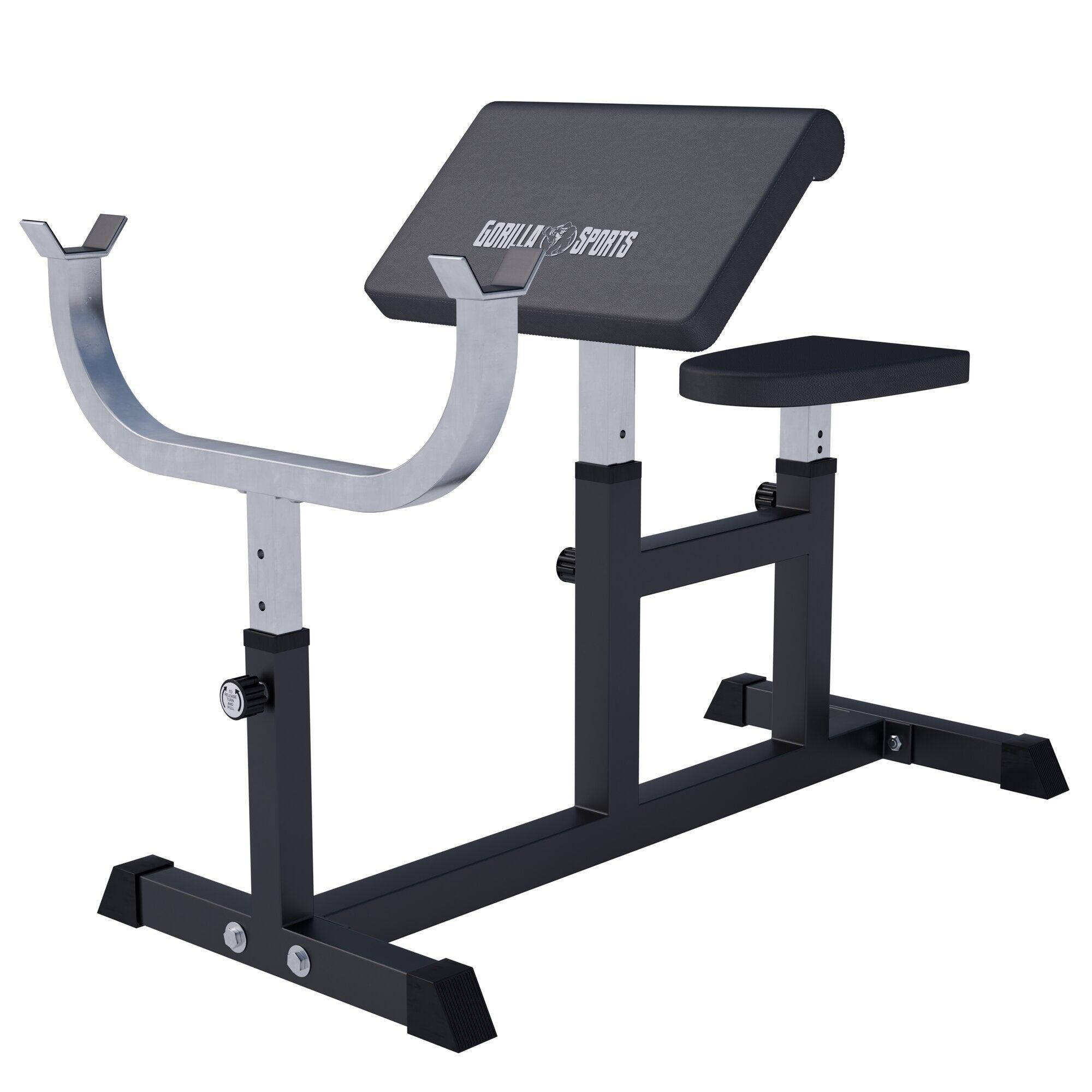 Gorilla Sports - Banc De Musculation Pour Biceps - Banc - Blanc|noir - Taille Unique - Decathlon