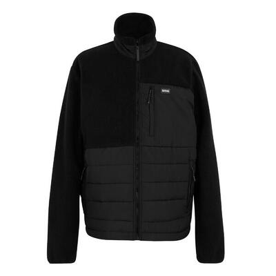 Heren frankie borg full zip hybride jas (zwart)