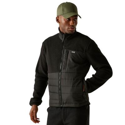 Heren frankie borg full zip hybride jas (marine/snorkelblauw)