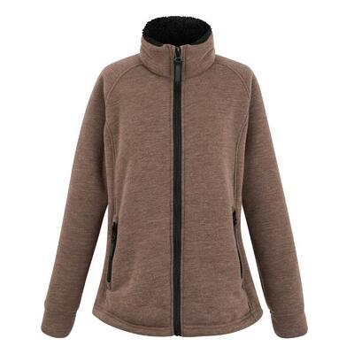 Dames emilde full zip fleecejack (steen wit)