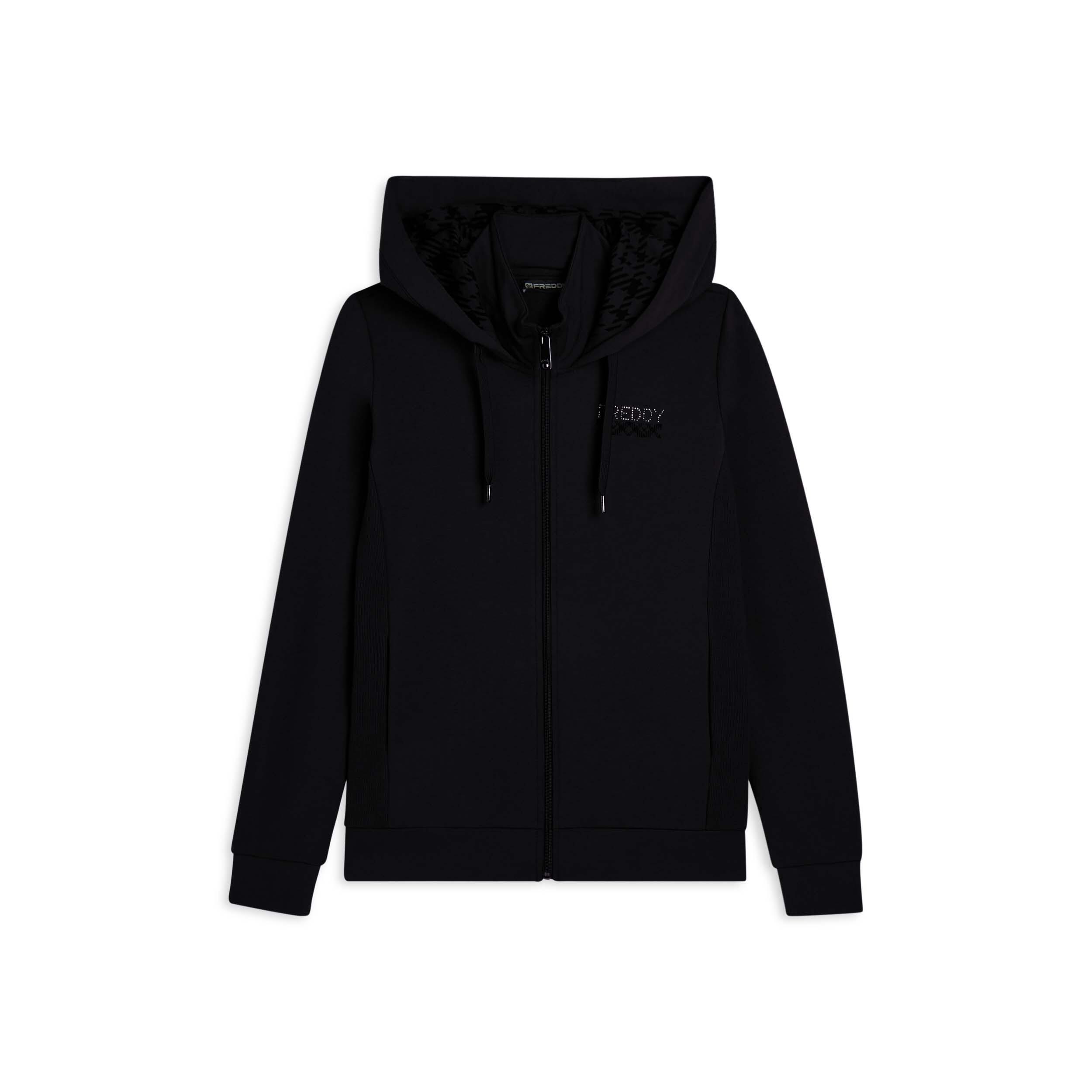 Freddy - Sweat-shirt À Capuche, Col Montant Et Pièces Décoratives Côtelées - Sweat-shirt - Noir - Decathlon