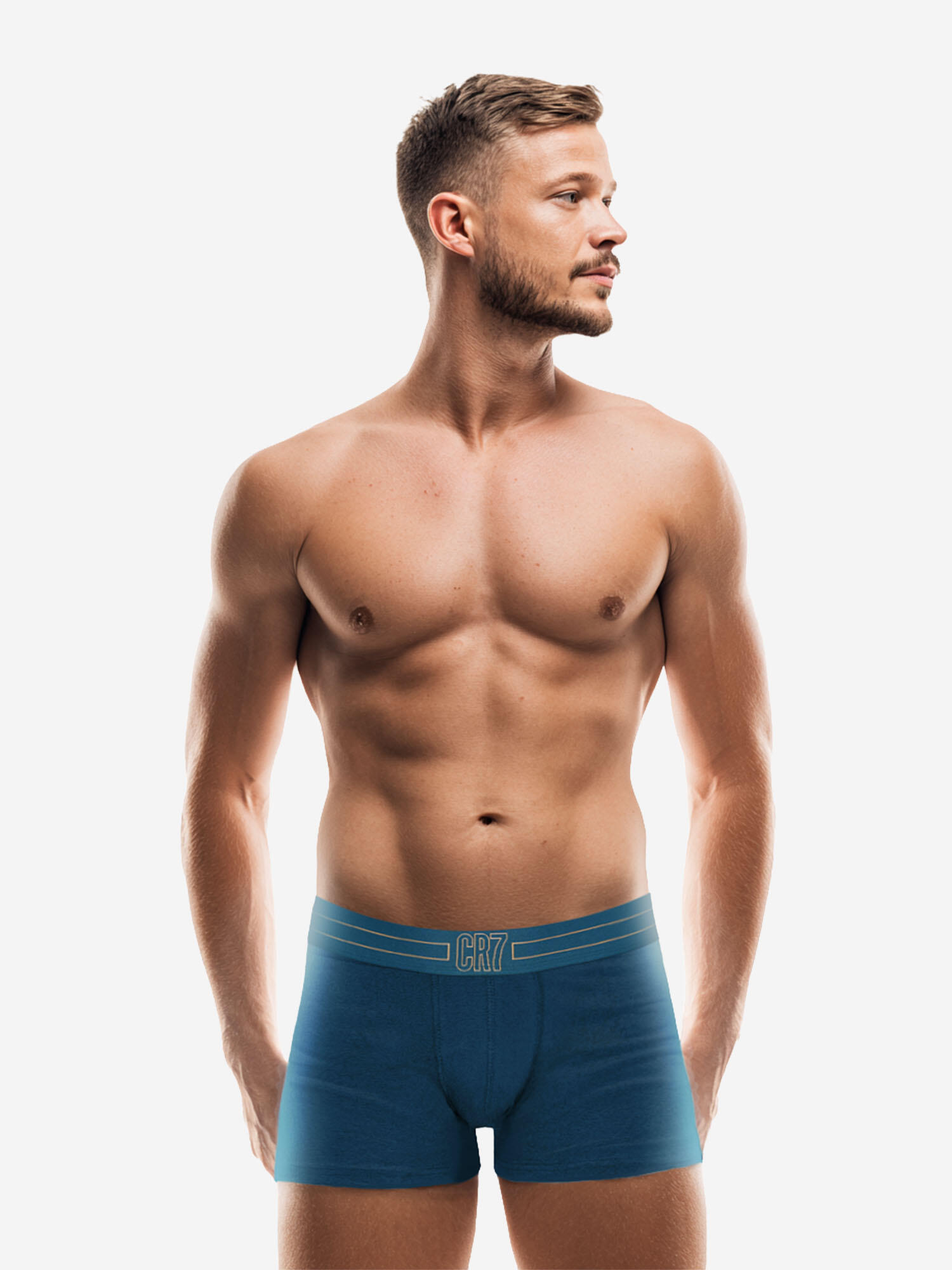 Fußball Retro Boxer eng anliegend atmungsaktiv Herren - Basic Organic blau 2/7