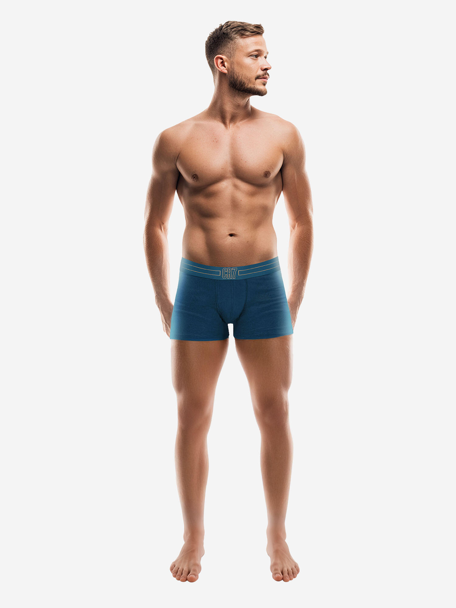 Fußball Retro Boxer eng anliegend atmungsaktiv Herren - Basic Organic blau 4/7