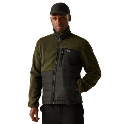 Heren frankie borg full zip hybride jas (marine/snorkelblauw)