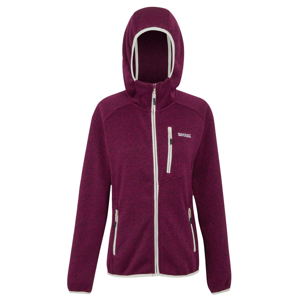 Womens/Ladies Newhill II Marl Full Zip Hoodie (Beaujolais/Light Vanilla)