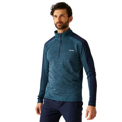 Heren Hepley Half Zip Fleecejack (Donker kastanjebruin/zwart)