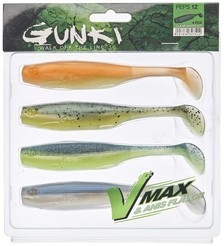 SHAD GUNKI PEPS CLEAR WATER KIT II 9 CM, 4 BUC / PLIC