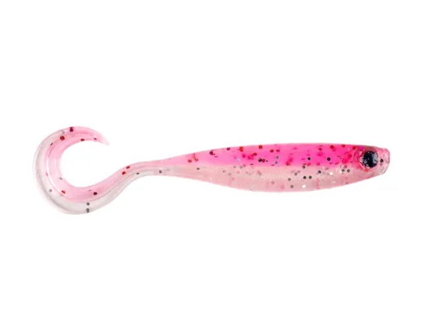Shad Mustad Mezashi  curly tail minnow 9 cm pink sardine, 6 buc / plic
