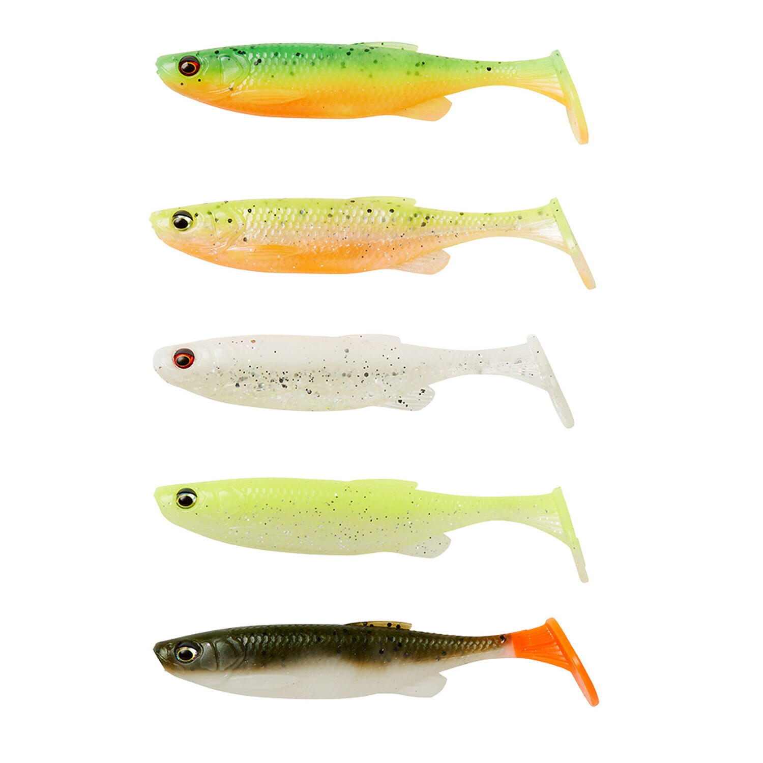 SHAD SAVAGE GEAR FAT MINNOW T-TAIL 13CM/20G DARKWATER MIX 5 BUC / PLIC