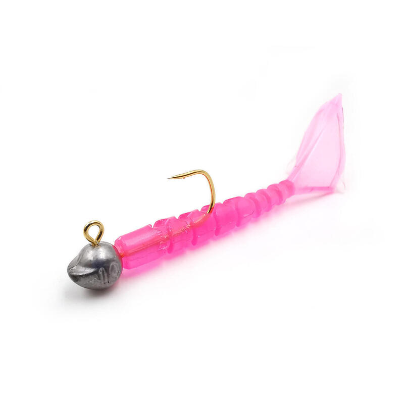 GRUB MUSTAD AJI MICRO HILA 4,3 CM UV CLEAR PINK, 12 BUC / PLIC