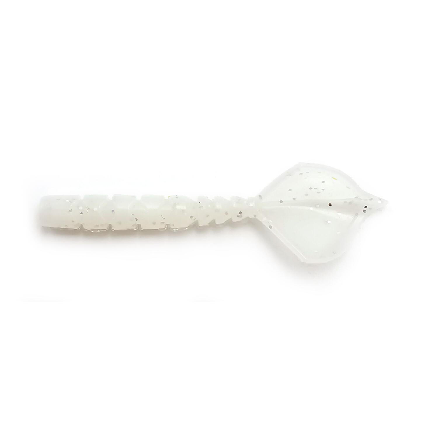 GRUB MUSTAD AJI MICRO HILA 4,3 CM WHITE GLOW GLITTER, 12 BUC / PLIC