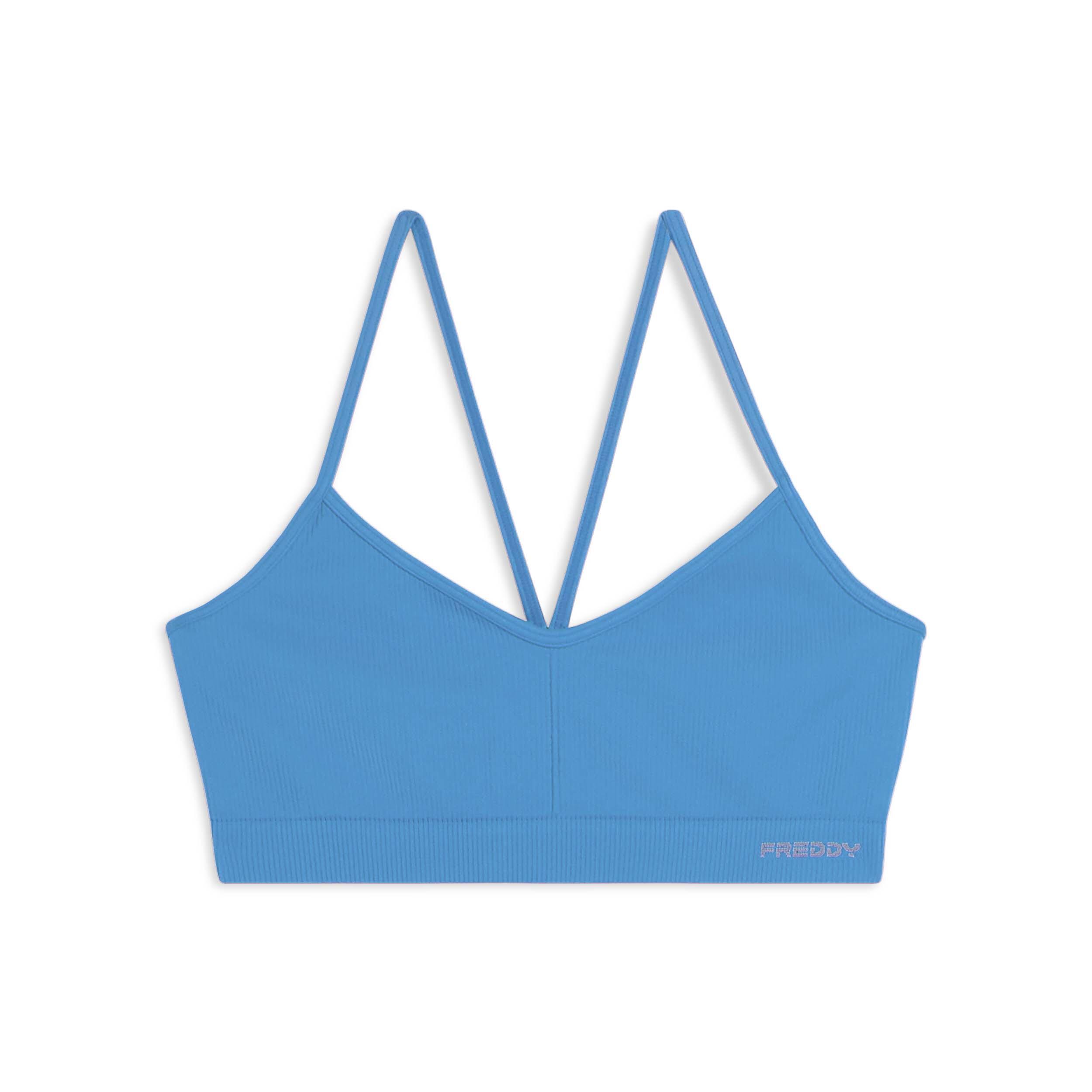 Freddy - Brassière De Sport Sans Coutures, Avec Bretelles Croisées - Brassière - Bleu - 40 M - Decathlon