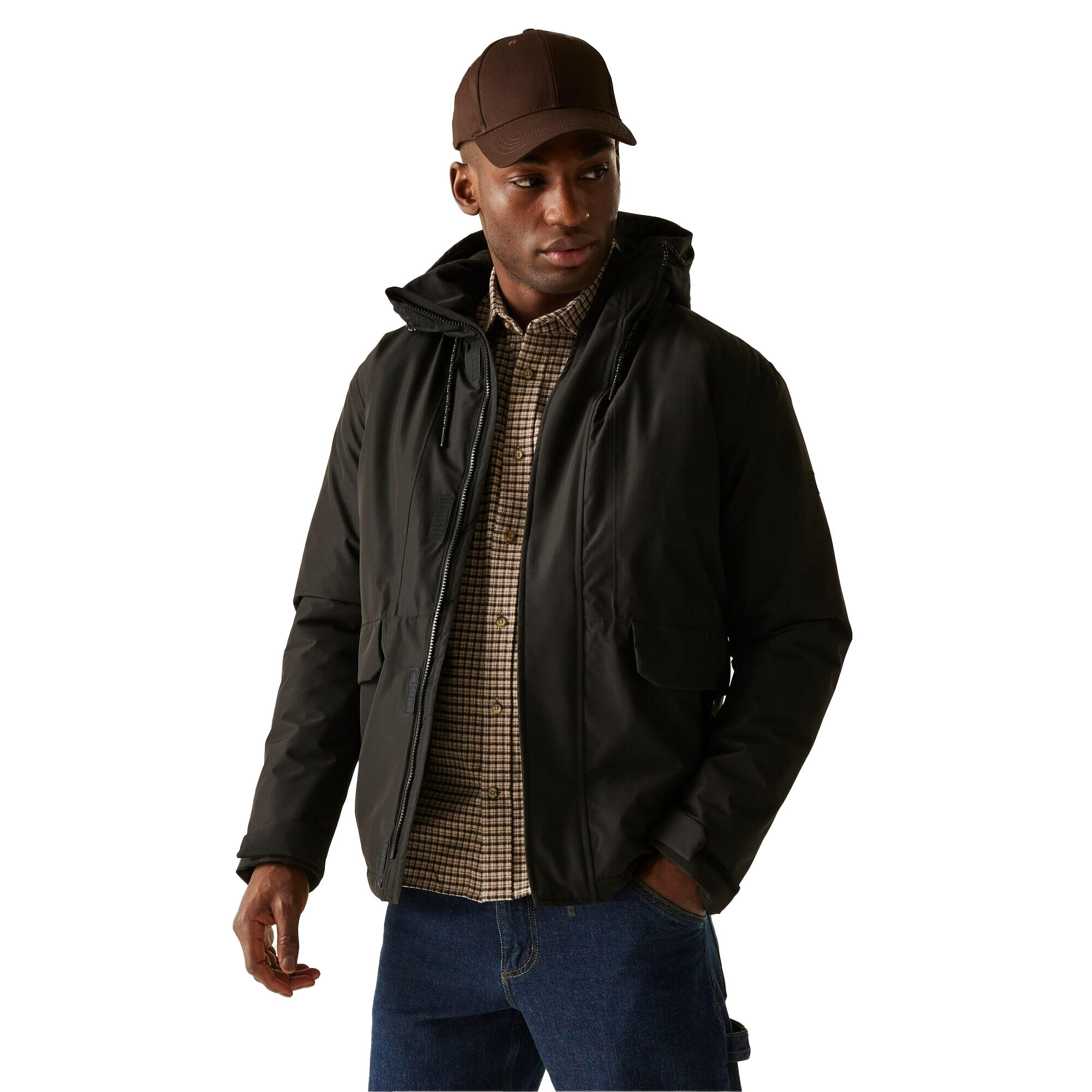 Casaco impermeável com isolamento Sterlings para homem (Preto) 4/5