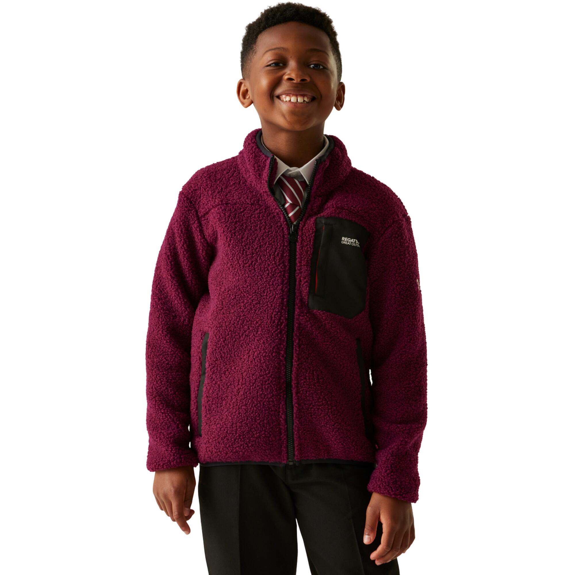 "Frankie" Fleecejacke für , Durchgehender Reißverschluss Kinder Dunkel-Orange 4/5