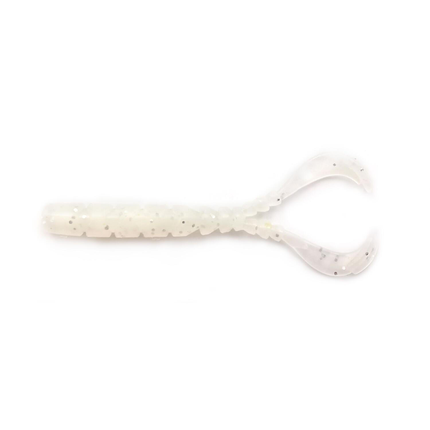 GRUB MUSTAD AJI MICRO CHIKI 4,3 CM WHITE GLOW GLITTER, 12 BUC / PLIC