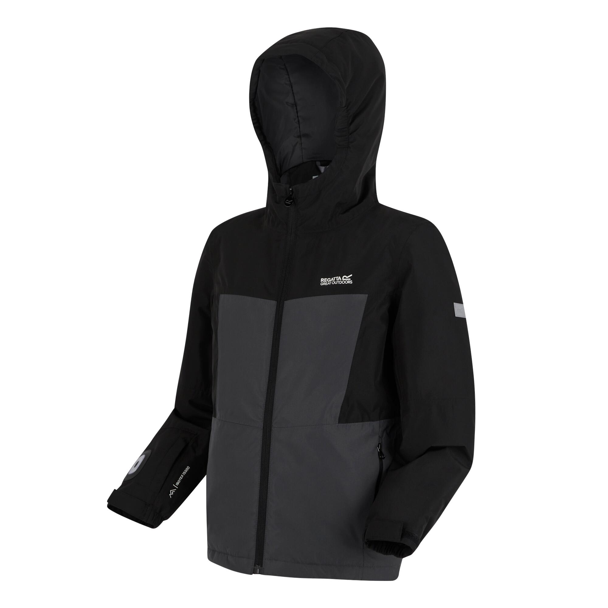 Casaco impermeável com isolamento Beamz para crianças/jovens (Preto) 3/5