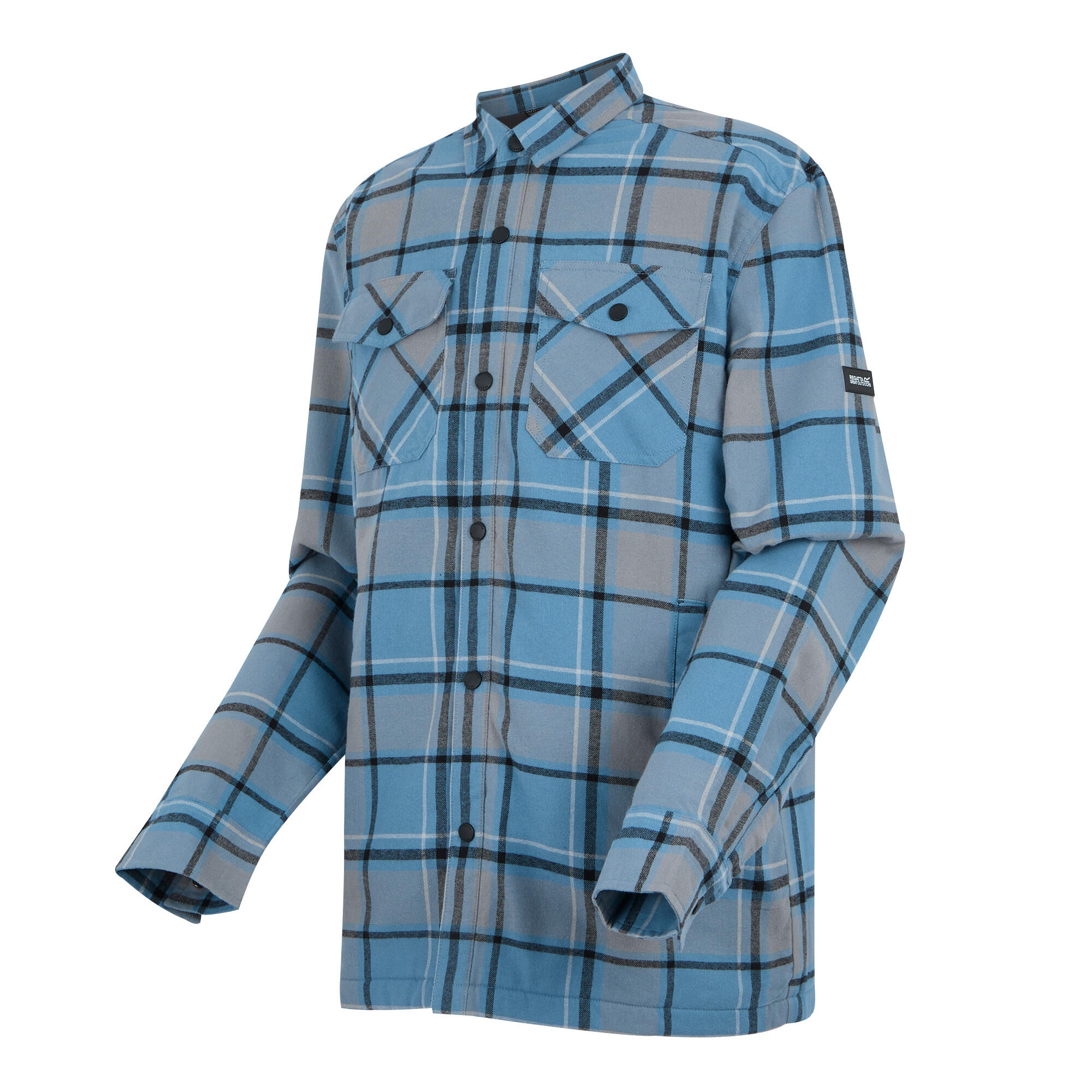 Geruite overhemd heren Spennith (Grijs/Blauw) 3/5