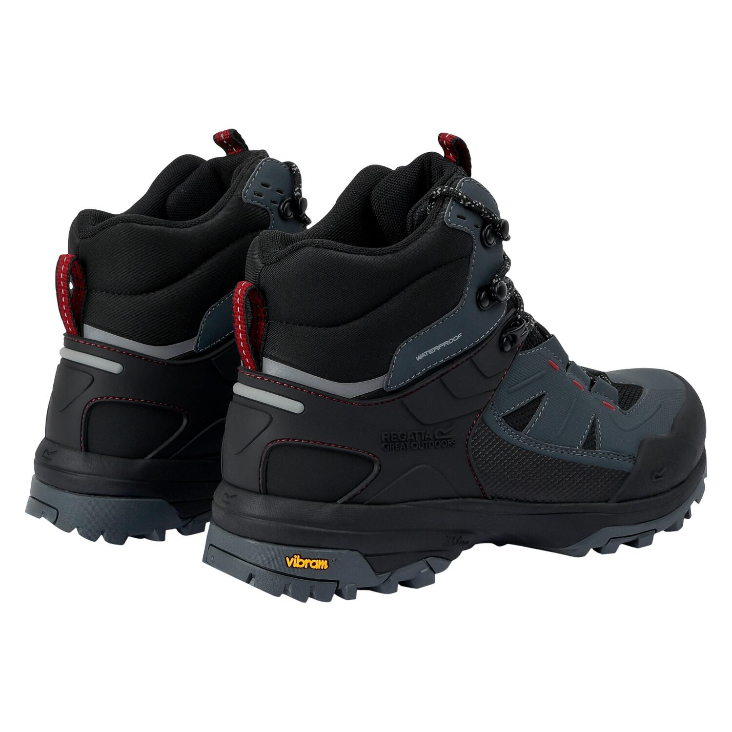 Chaussures De Marche REGEN Homme (Gris Foncé / Rouge) 2/5