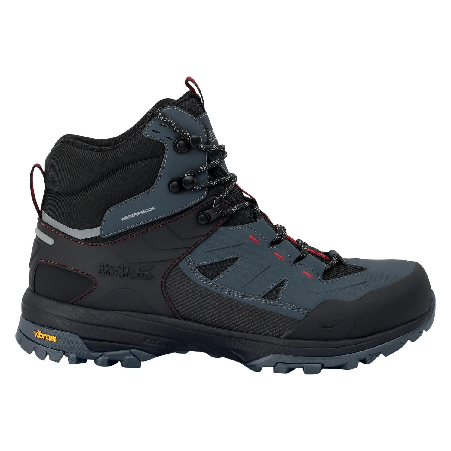 Chaussures De Marche REGEN Homme (Gris Foncé / Rouge) 4/5
