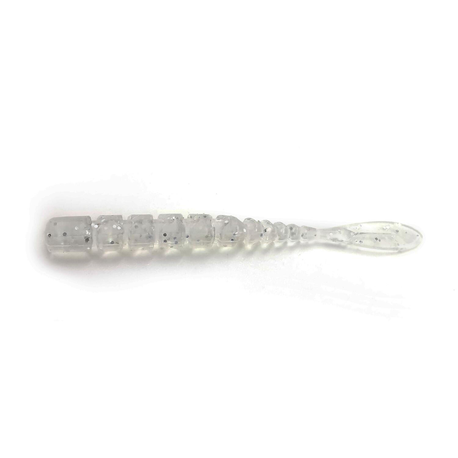GRUB MUSTAD AJI MICRO FLA 5 CM CLEAR SILVER GLITTER, 15 BUC / PLIC