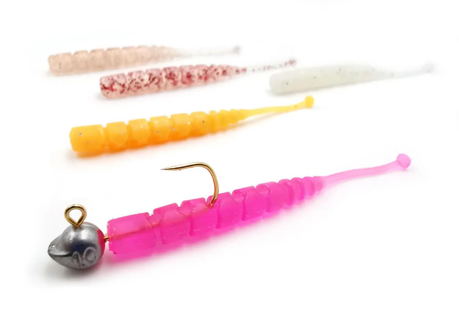 GRUB MUSTAD AJI MICRO PLU 5 CM CLEAR SILVER GLITTER, 15 BUC / PLIC 2/4