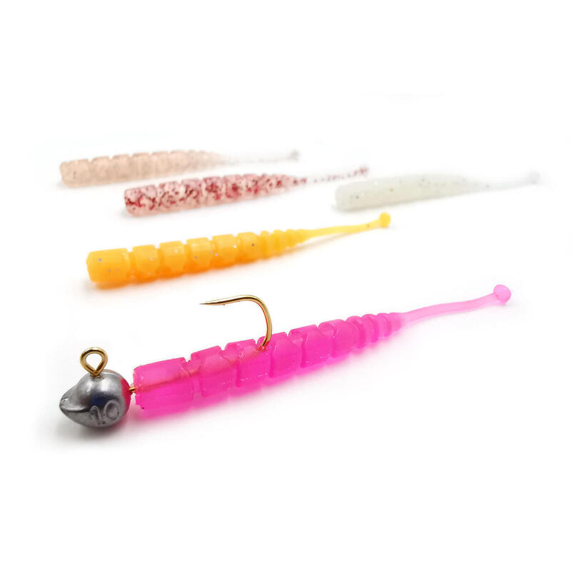 GRUB MUSTAD AJI MICRO PLU 5 CM CLEAR SILVER GLITTER, 15 BUC / PLIC