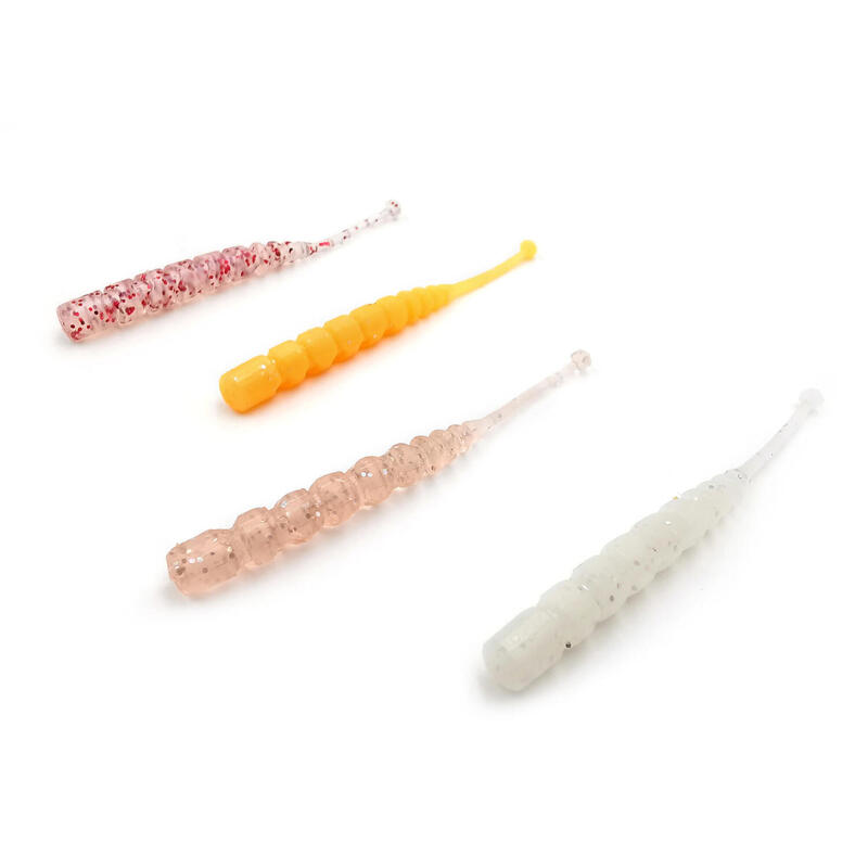 GRUB MUSTAD AJI MICRO PLU 5 CM CLEAR RAINBOW GLITTER, 15 BUC / PLIC