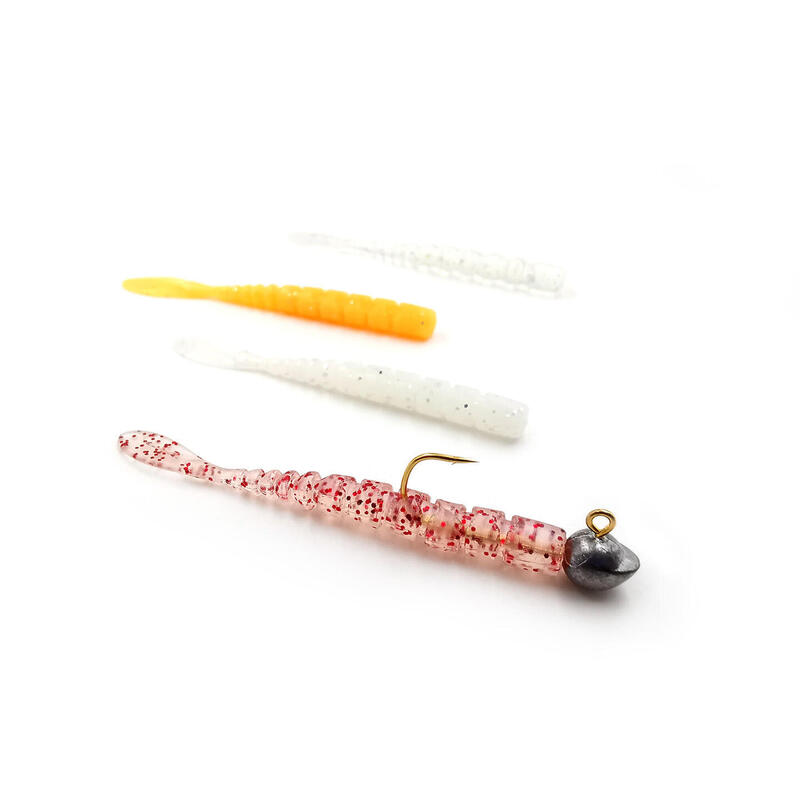GRUB MUSTAD AJI MICRO FLA 5 CM ORANGE GLOW GLITTER