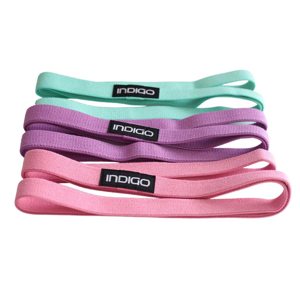 INDIGO Fabric Resistance Bands Fitness 3 Resistance Levels 208 cm (×3)