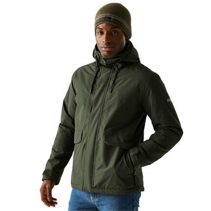 Veste Imperméable Isolante À Capuche STERLINGS Homme (Kaki Foncé)