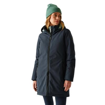 Dames marron geïsoleerde waterdichte jas (marine)