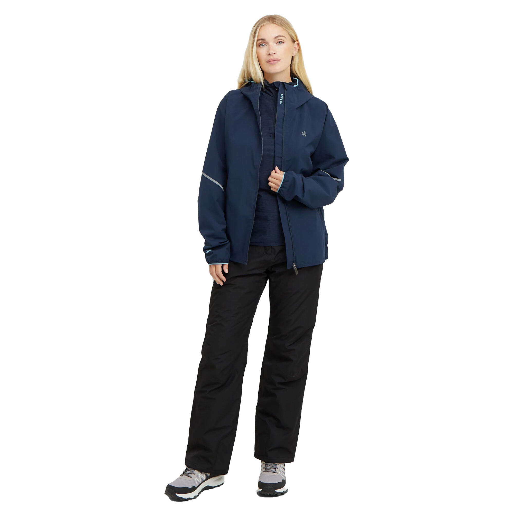 Veste Imperméable Légère À Capuche Femme (Bleu Marine) 4/5