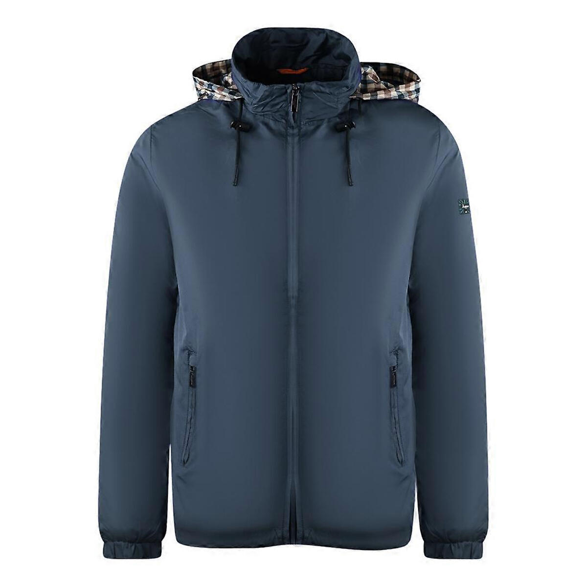 Mens Plain Lightweight Hidden Hood Jacket (Black) AQUASCUTUM