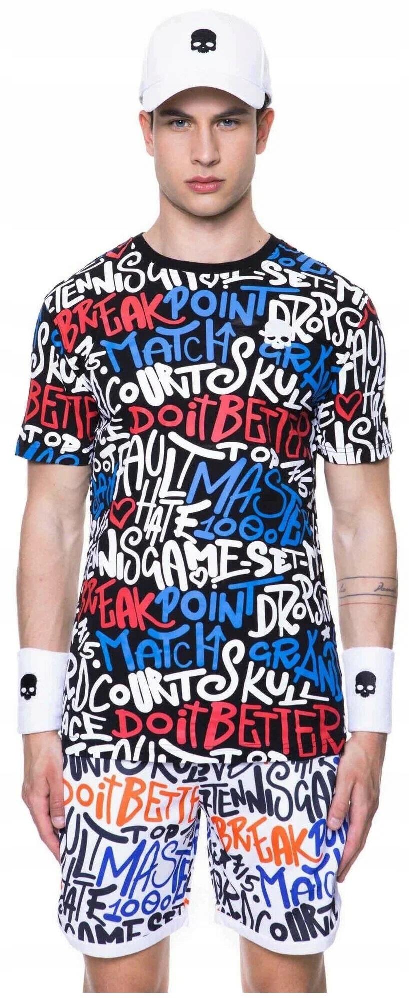 Koszulka tenisowa męska Hydrogen Graffiti Tee 3/4