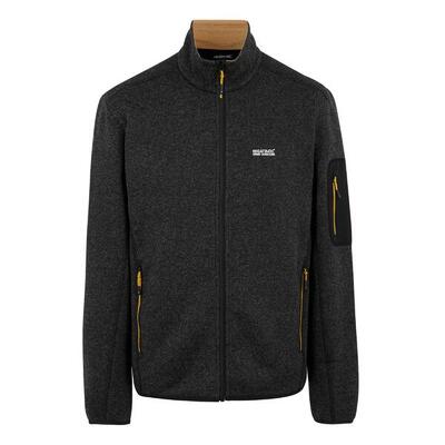 Heren newhill marl full zip fleecejack (zwart/goud)