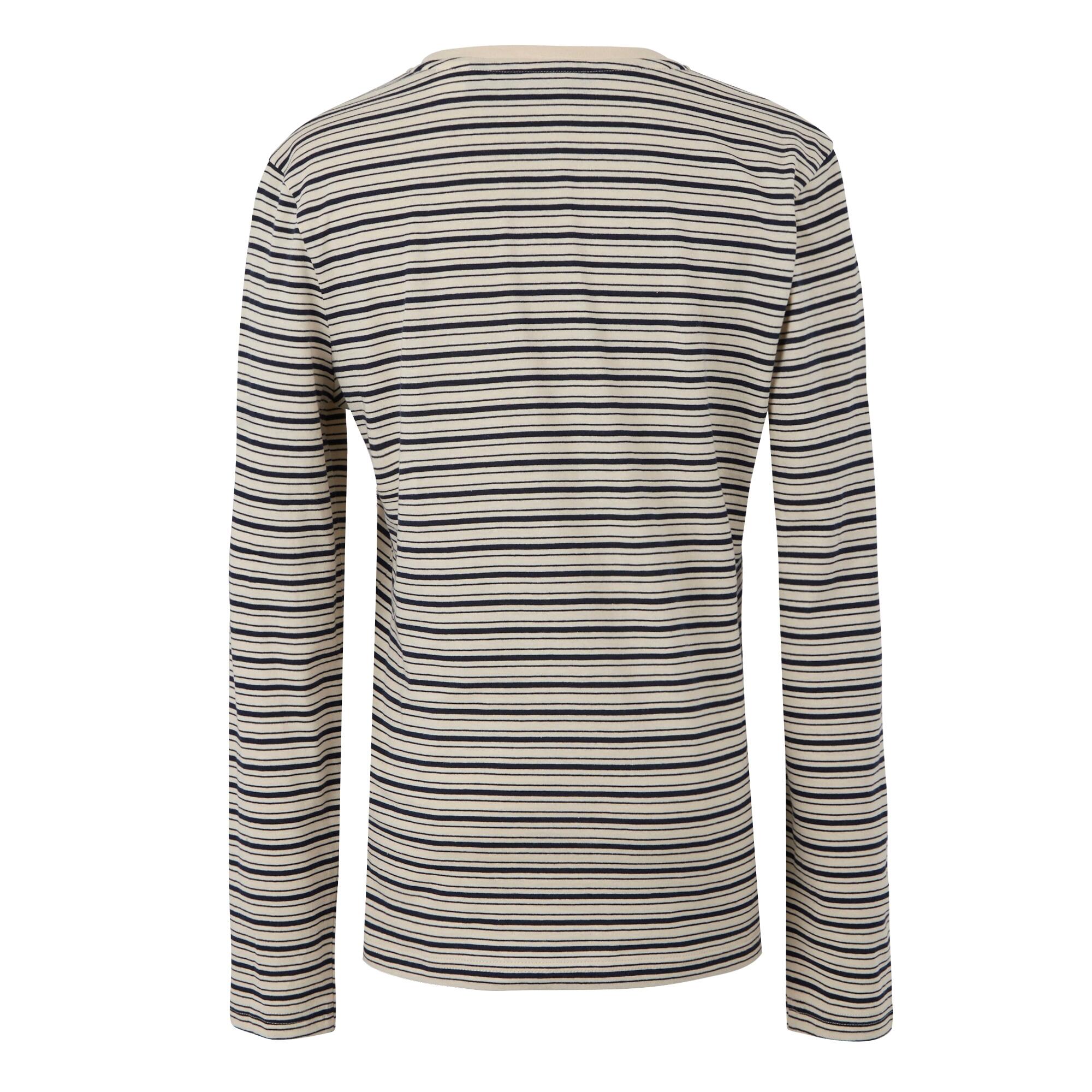 Womens/Ladies Federica Stripe LongSleeved TShirt (Light Vanilla/Navy) 2/5