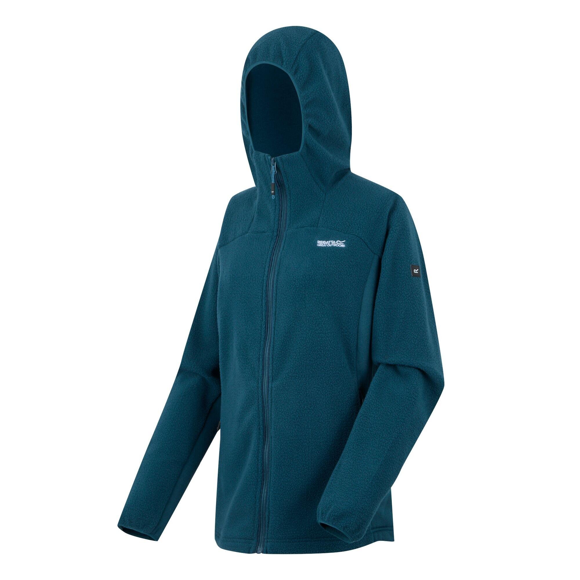 Womens/Ladies Elinn Hooded Fleece Jacket (Moroccan Blue) 3/5